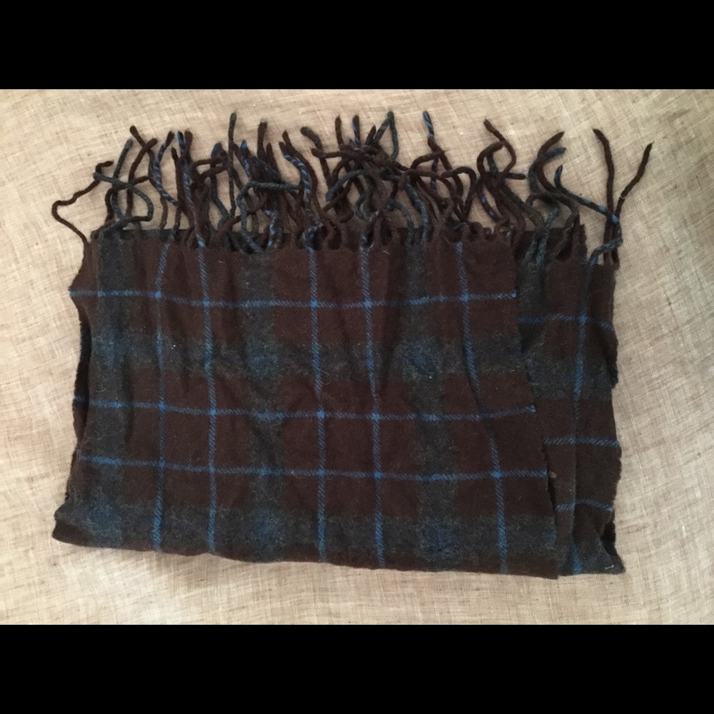 Plaid cashmere scarf